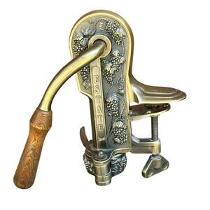 Rogar Estate Ornate Brass Wine Bottle Opener Wooden Handle